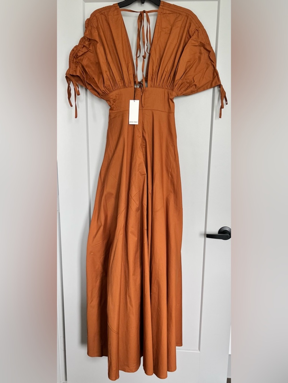 Andrea Iyamah Xena Dress Burnt Orange Size Medium (US 8-10) Cotton Maxi Dress - Picture 5 of 16